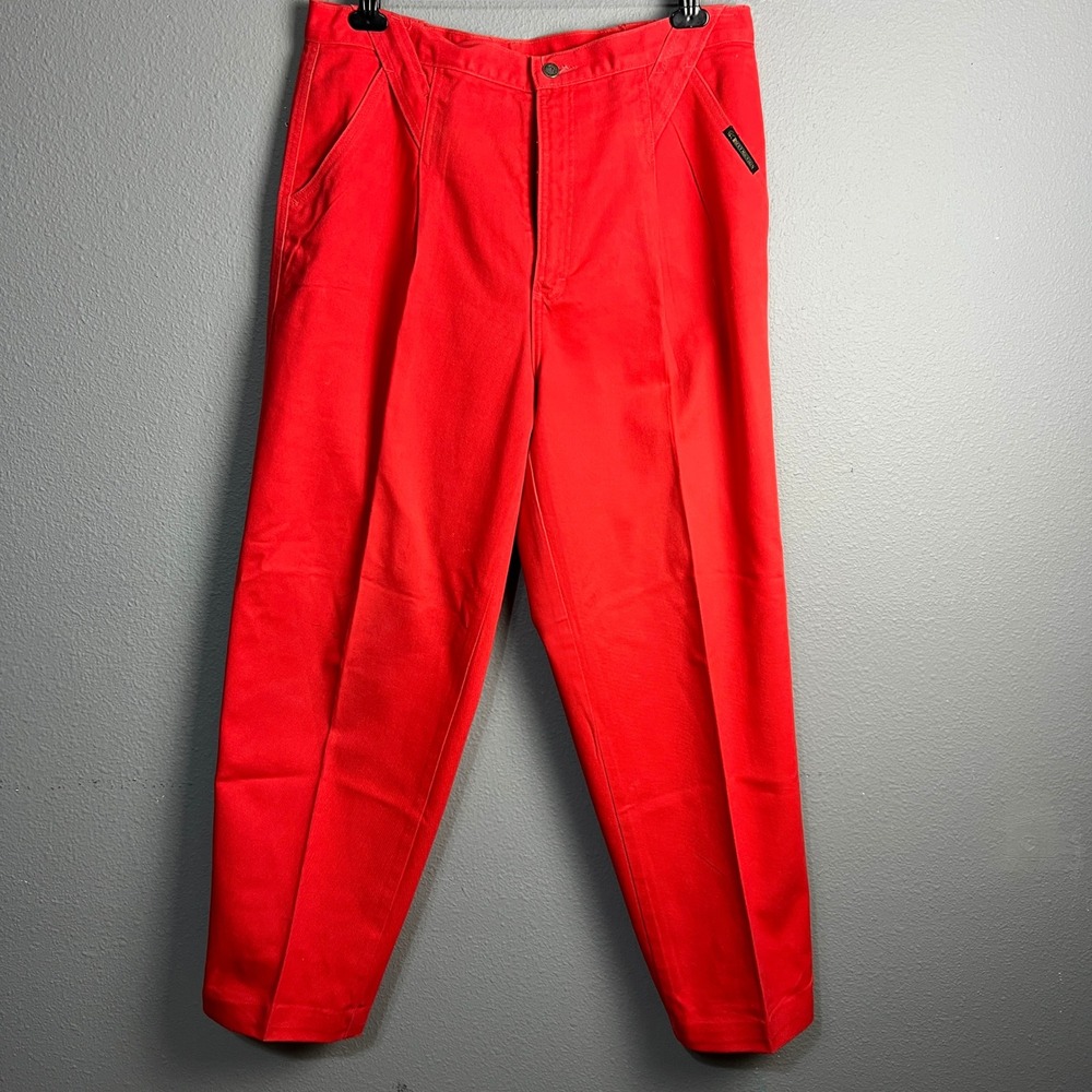 Vtg Rocky Mountain Red Pants High Waist Pleated Boot Leg Western‎ Size 19/20